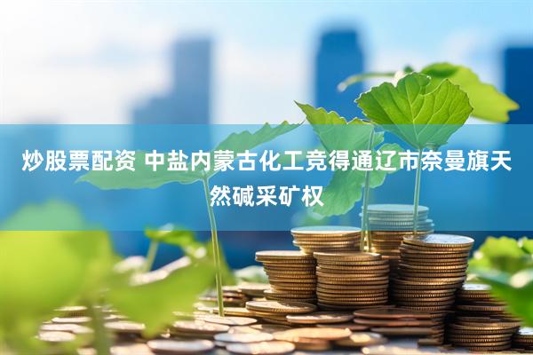 炒股票配资 中盐内蒙古化工竞得通辽市奈曼旗天然碱采矿权